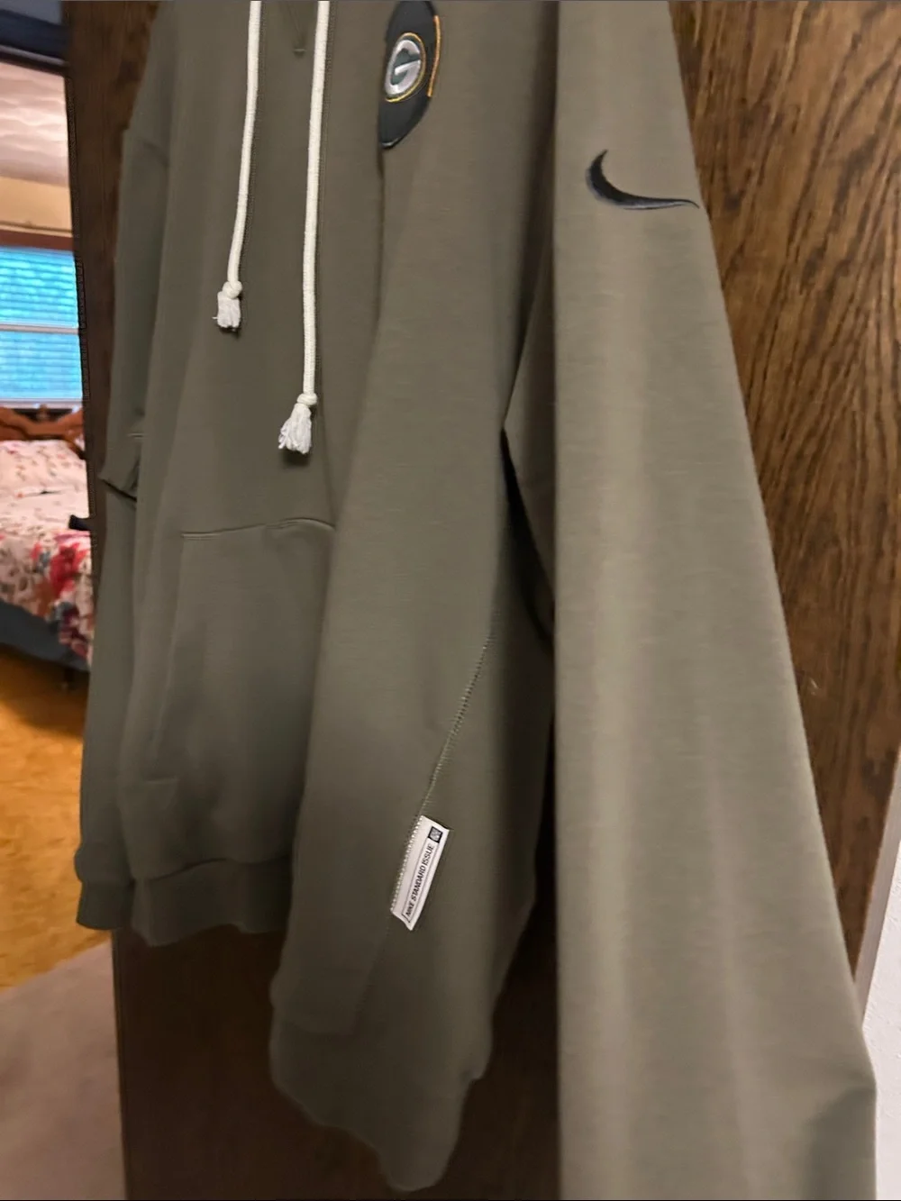 Nike Olive Green Green Bay Packers Pullover Hoodie